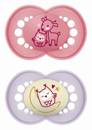 MAM Πιπίλες Μωρού Original Day & Night 16+ Μηνών Κορίτσι Ελαφάκι & Φεγγάρι